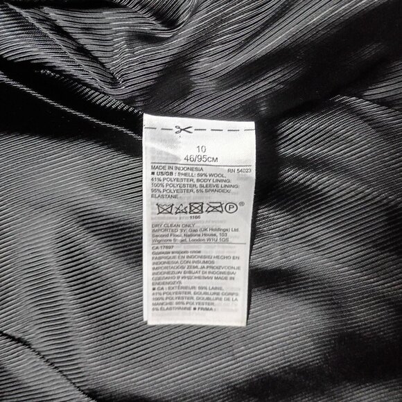 Banana Republic Women’s 10 Wool Blend Herringbone Grey Full Zip Lined Jacket - Picture 7 of 12